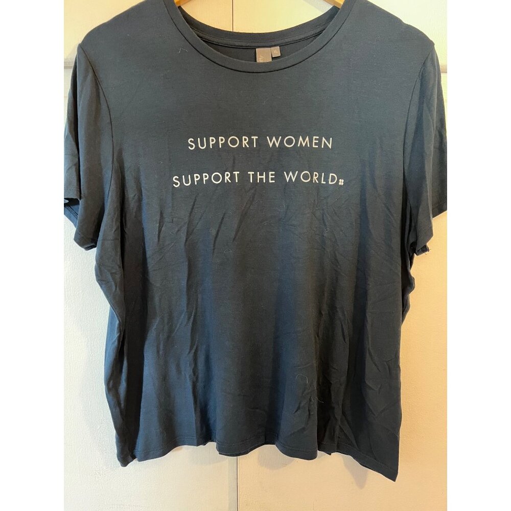 Sweaty Betty tee shirt "Support Women Support the Wolrld", Size XL, Blue, Modal - Picture 2 of 8